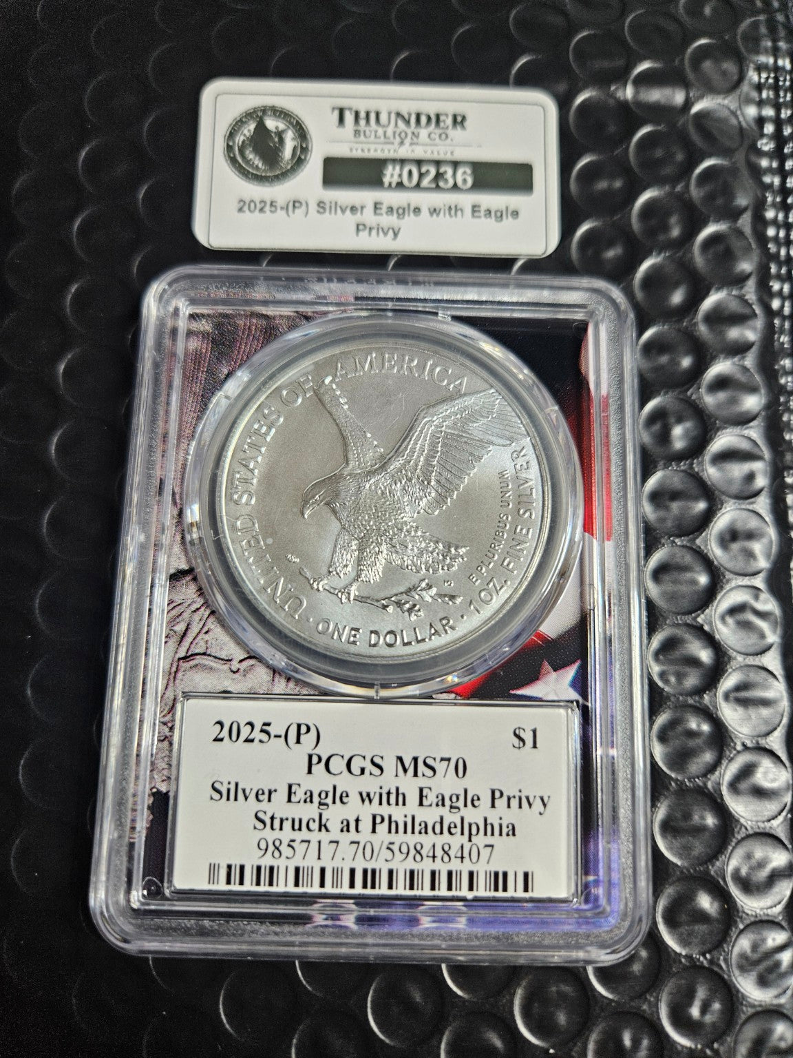 2025-(P) Silver Eagle with Eagle Privy — PCGS MS70 - Item 0236
