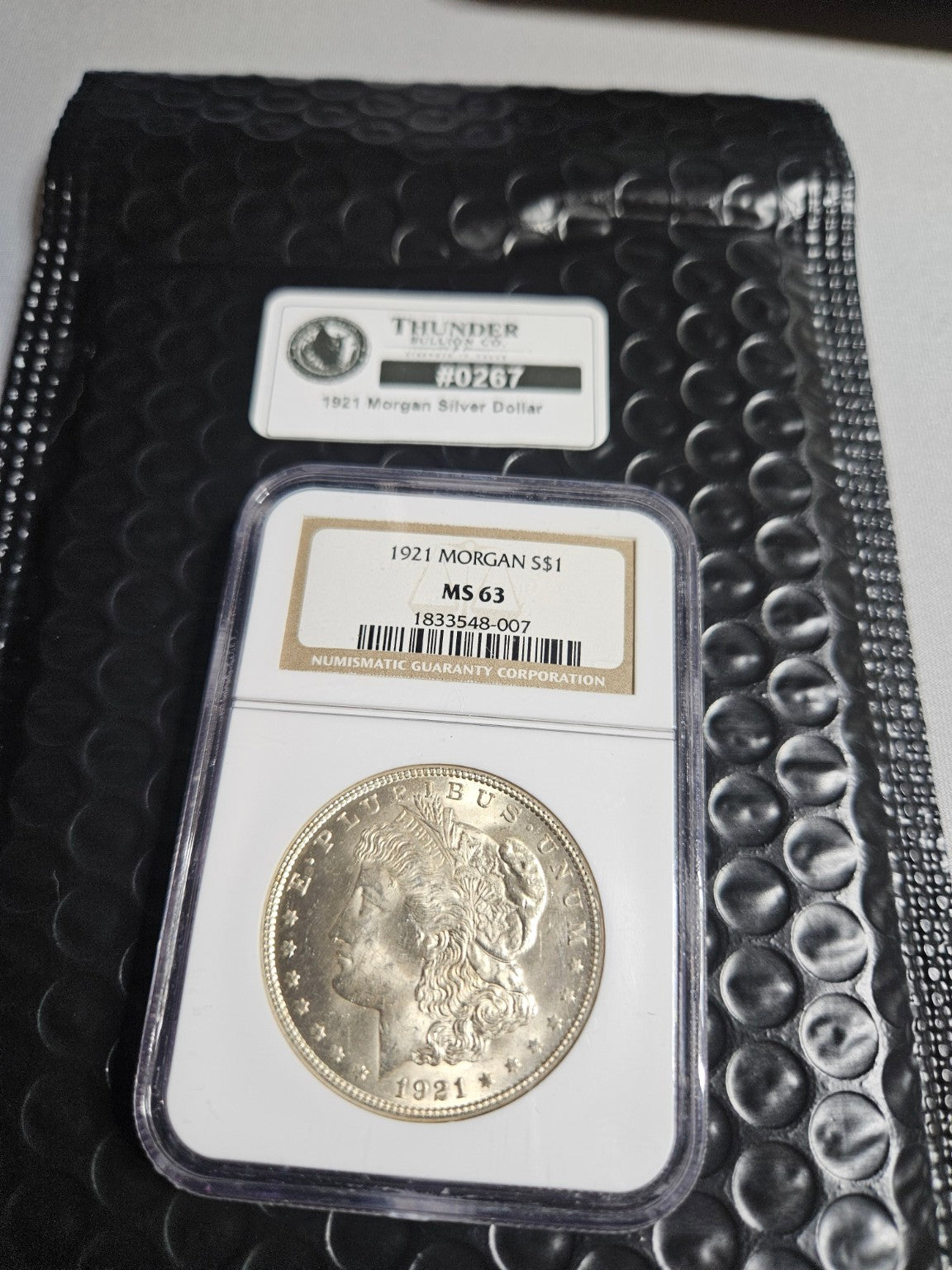 1921 Morgan Silver Dollar — NGC MS63 - Item 0267