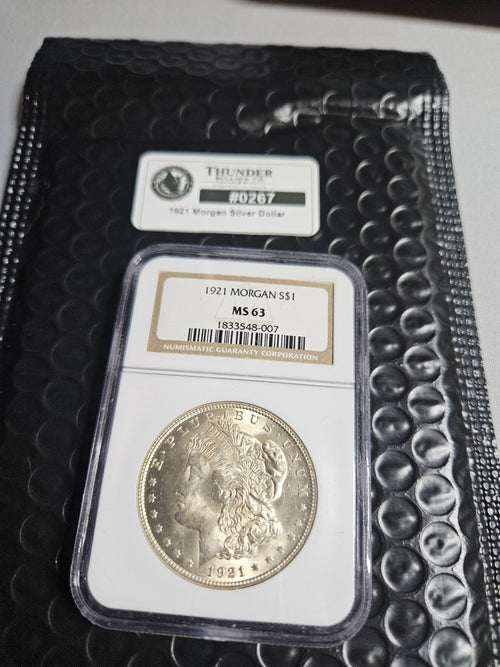 1921 Morgan Silver Dollar — NGC MS63 - Item 0267